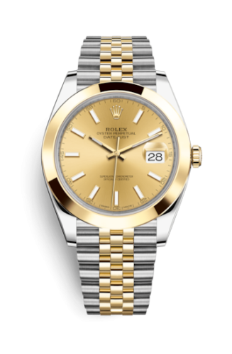 Rolex 126303-0010 : Datejust 41 Rolesor Yellow Smooth / Jubilee  / Champagne
