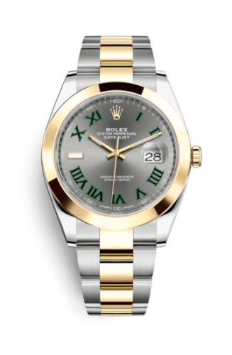 Rolex 126303-0019 : Datejust 41 Rolesor Yellow Smooth / Oyster / Slate - Roman