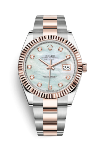 Rolex 126331-0013 : Datejust 41 Rolesor Everose Fluted / Oyster / MOP