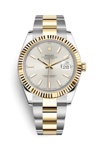Rolex 126333-0001 : Datejust 41 Rolesor Yellow Fluted / Oyster / Silver