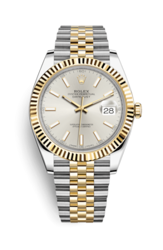 Rolex 126333-0002 : Datejust 41 Rolesor Yellow Fluted / Jubilee / Silver