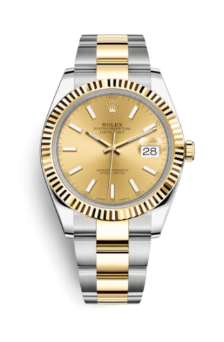 Rolex 126333-0009 : Datejust 41 Rolesor Yellow Fluted / Oyster / Champagne