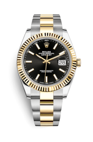 Rolex 126333-0013 : Datejust 41 Rolesor Yellow Fluted / Oyster / Black
