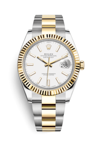 Rolex 126333-0015 : Datejust 41 Rolesor Yellow Fluted / Oyster / White