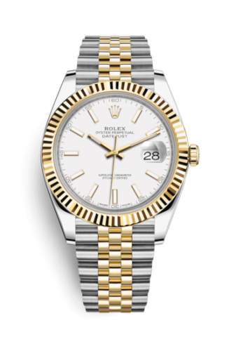 Rolex 126333-0016 : Datejust 41 Rolesor Yellow Fluted / Jubilee / White