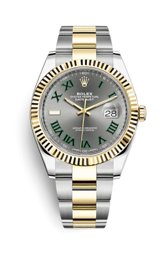Rolex 126333-0019 : Datejust 41 Rolesor Yellow Fluted / Oyster / Slate - Roman