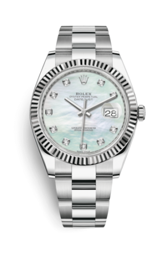 Rolex 126334-0019 : Datejust 41 Stainless Steel Fluted / Oyster / MOP Diamond