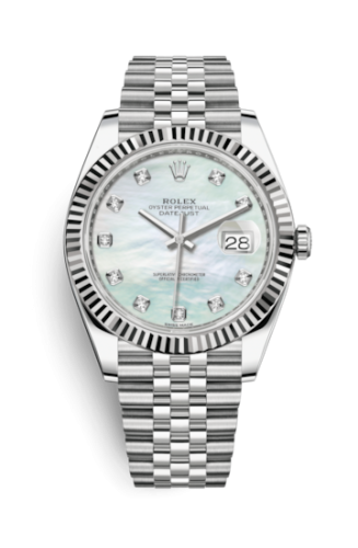 Rolex 126334-0020 : Datejust 41 Stainless Steel Fluted / Jubilee / MOP Diamond