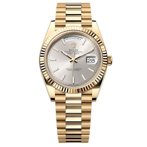 Rolex 228238-0066 : Day-Date 40 Yellow Gold - Fluted / Silver » WatchBase