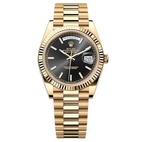 Rolex 228238-0067 : Day-Date 40 Yellow Gold - Fluted / Black