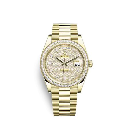 Rolex 228348RBR-0037 : Day-Date 40 Yellow Gold - Diamond / Paved - Baguette