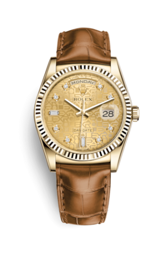 Rolex 118138-0084 : Day-Date 36 Yellow Gold / Strap / Champagne Computer