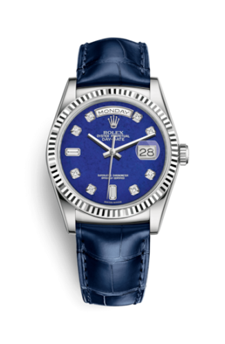 Rolex 118139-0073 : Day-Date 36 White Gold / Strap / Lapis