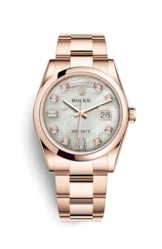 Rolex 118205f-0115 : Day-Date 36 Everose Domed / Oyster / Oxford MOP