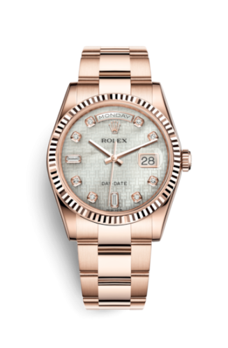 Rolex 118235f-0112 : Day-Date 36 Everose Fluted / Oyster / Oxford MOP