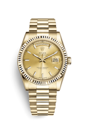 Rolex 118238-0103 : Day-Date 36 Yellow Gold Fluted / President / Champagne