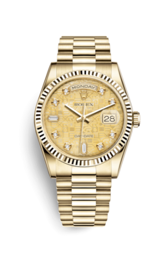 Rolex 118238-0105 : Day-Date 36 Yellow Gold Fluted / President / Champagne MOP Computer