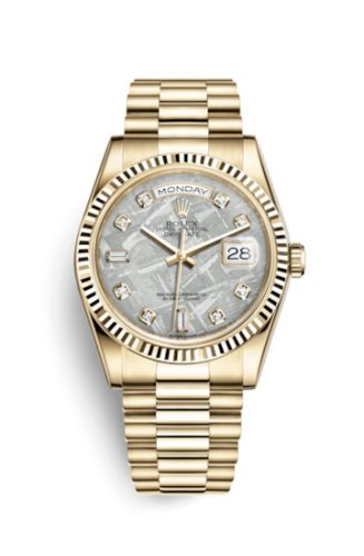 Rolex 118238-0119 : Day-Date 36 Yellow Gold Fluted / President / Meteorite