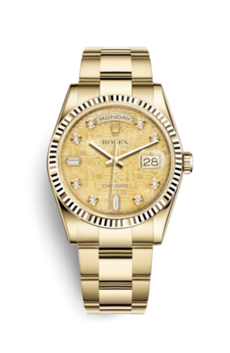 Rolex 118238-0311 : Day-Date 36 Yellow Gold Fluted / Oyster / Champagne MOP Computer