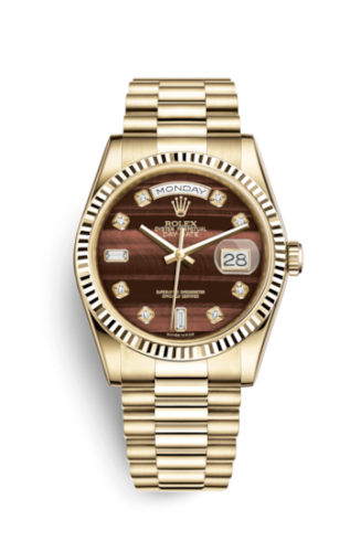 Rolex 118238-0409 : Day-Date 36 Yellow Gold Fluted / President / Bull's Eye