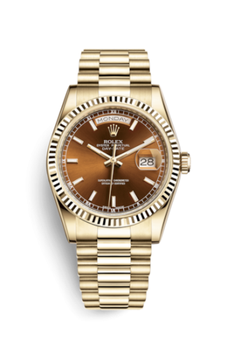 Rolex 118238-0418 : Day-Date 36 Yellow Gold Fluted / President / Coagnac