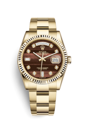 Rolex 118238-0420 : Day-Date 36 Yellow Gold Fluted / Oyster / Bull's Eye