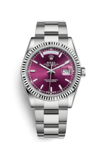 Rolex 118239-0304 : Day-Date 36 White Gold / Oyster / Cherry