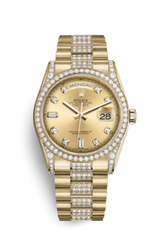 Rolex 118388-0013 : Day-Date 36 Yellow Gold Diamonds / President  / Champagne Diamond