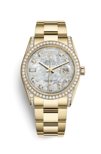 Rolex 118388-0119 : Day-Date 36 Yellow Gold Diamond / Oyster / MOP