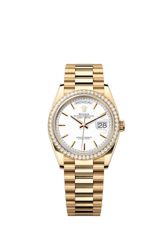 Rolex 128348RBR-0047 : Day-Date 36 Yellow Gold Diamond / White / President