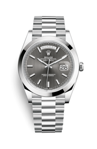 Rolex 228206-0011 : Day-Date 40 Platinum / Grey Tuxedo