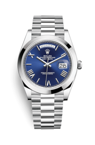 Rolex 228206-0015 : Day-Date 40 Platinum / Blue - Roman