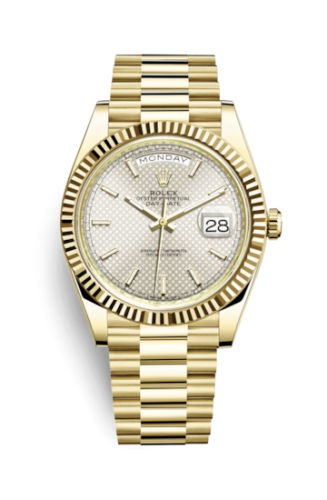 Rolex 228238-0008 : Day-Date 40 Yellow Gold / Silver Diagonal