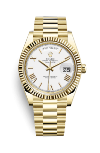 Rolex 228238-0042 : Day-Date 40 Yellow Gold / White - Roman » WatchBase