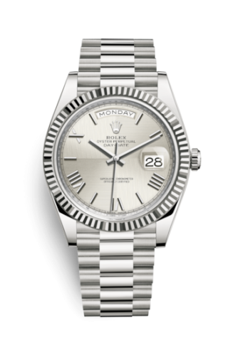 Rolex 228239-0006 : Day-Date 40 White Gold / Quadrant Motif - Roman