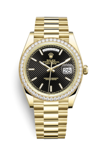 Rolex 228348RBR-0004 : Day-Date 40 Yellow Gold / Diamond / Black