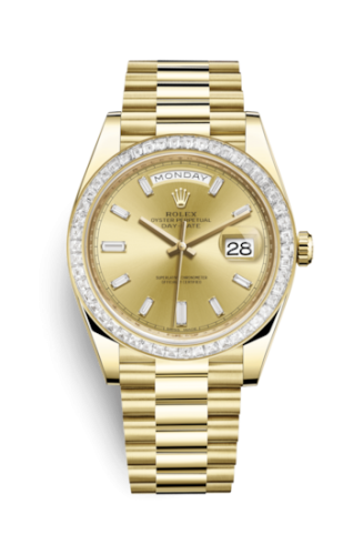 Rolex 228398tbr-0002 : Day-Date 40 Yellow Gold - Baguette / Champagne - Baguette