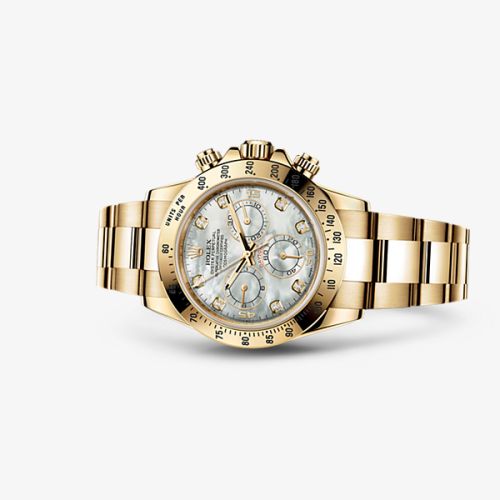 Rolex 116528-0032 : Daytona Yellow Gold Mother of Pearl Diamonds