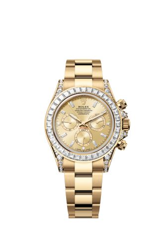 Rolex 126598TBR-0001 : Cosmograph Daytona Yellow Gold - Baguette / Champagne - Baguette / Oyster