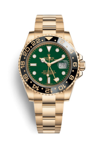 Rolex 116718LN-0002 : GMT-Master II Yellow Gold / LN / Green