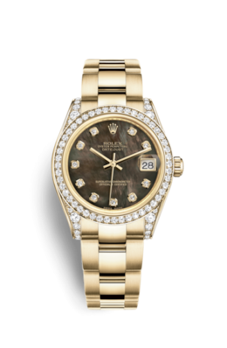Rolex 178158-0056 : Datejust 31 Yellow Gold Diamond / Oyster / Black MOP