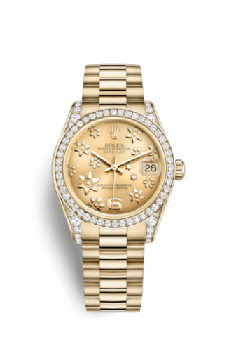 Rolex 178158-0057 : Datejust 31 Yellow Gold Diamond / President / Champagne Floral