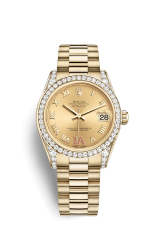 Rolex 178158-0068 : Datejust 31 Yellow Gold Diamond / President / Champagne Roman