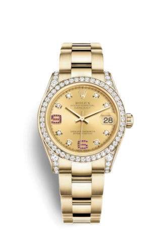 Rolex 178158-0072 : Datejust 31 Yellow Gold Diamond / Oyster/ Champagne Diamond