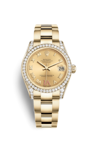 Rolex 178158-0073 : Datejust 31 Yellow Gold Diamond / Oyster / Champagne Roman