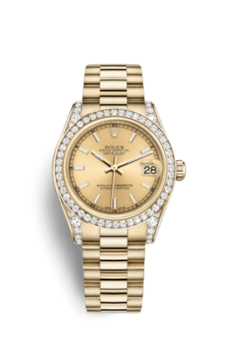 Rolex 178158-0076 : Datejust 31 Yellow Gold Diamond / President / Champagne