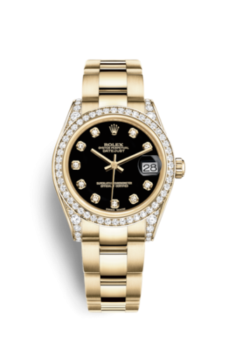Rolex 178158-0082 : Datejust 31 Yellow Gold Diamond / President / Black Diamond