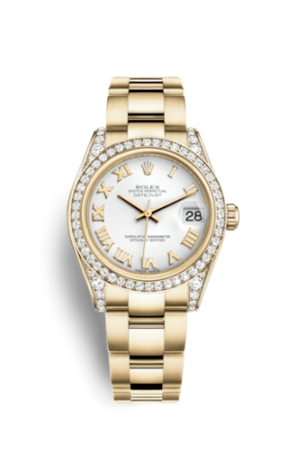 Rolex 178158-0086 : Datejust 31 Yellow Gold Diamond / Oyster / White Roman