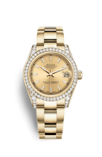 Rolex 178158-0088 : Datejust 31 Yellow Gold Diamond / Oyster / Champagne