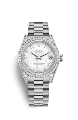 Rolex 178159-0066 : Datejust 31 White Gold Diamond / President / White Roman